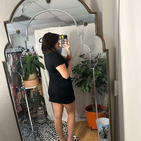 Vintage BIA Leopard Neck Mini Dress Black Size Medium - Picture 3 of 7